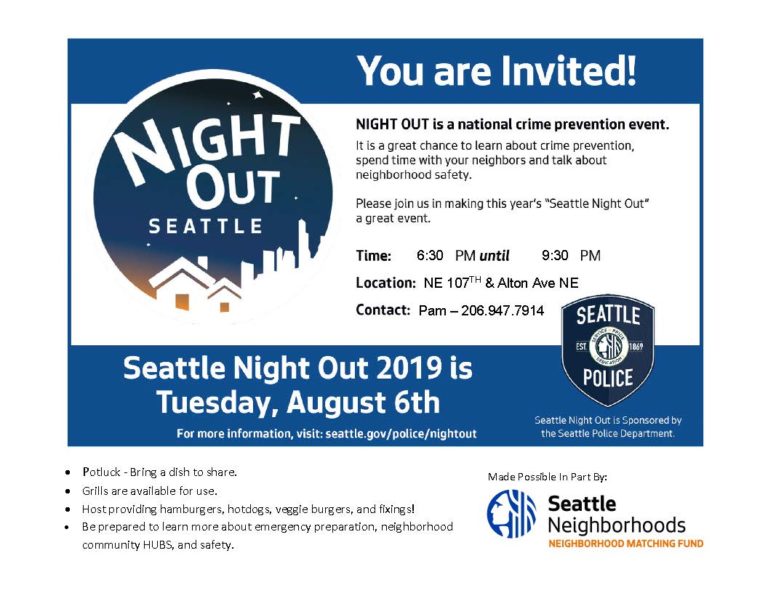 Seattle Night Out 2019: Tuesday, August 6th