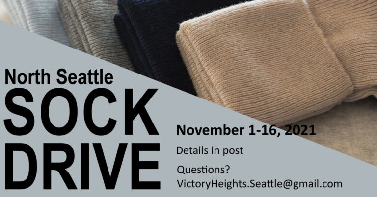 North Seattle Sock Drive: November 1-16, 2021