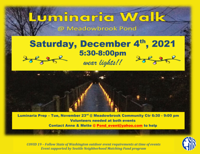 Luminaria Walk at Meadowbrook Pond, Saturday, December 4th, 2021